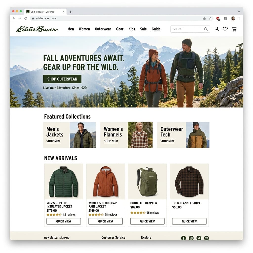 Eddie Bauer Outdoor Clothing E-commerce